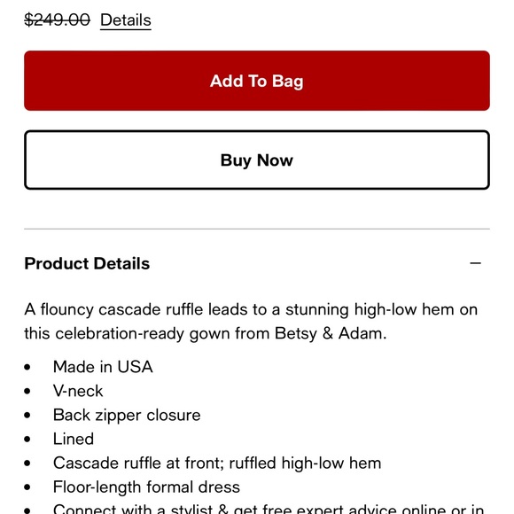 Betsy and Adam size 6 Navy Maxi Formal Dress - Picture 9 of 9